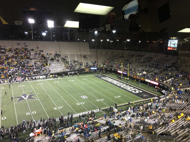 A shot of Vanderbilt stadium at the end of the first half on Saturday.