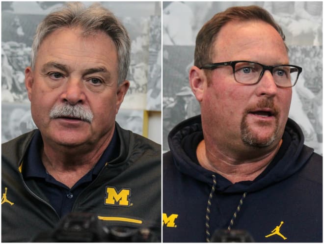 Defensive coordinator Don Brown's (left) $1,300,000 per year is the fifth-highest total in the country among assistant coaches, while offensive coordinator Tim Drevno's $1,150,000 is 10th.