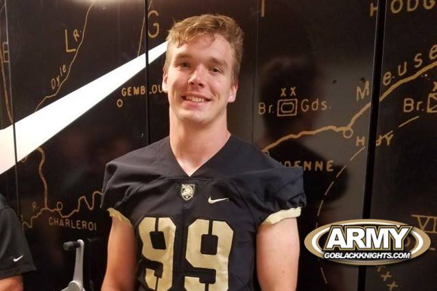 DE prospect, James Greenhill during his unofficial visit to Army West Point