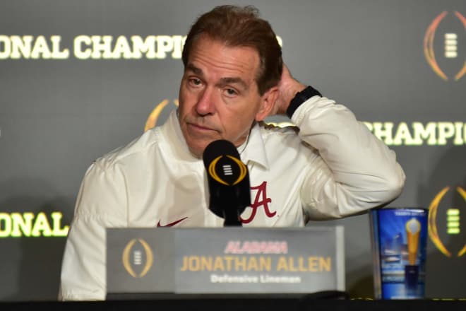 Alabama head coach Nick Saban addressed the SEC's graduate transfer policy at the SEC meeting on Tuesday. Photo | USA Today