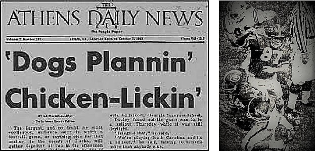 Fifty years ago, instead of the Dogs playing the Gamecocks with Happy Dicks and Billy Payne out, Georgia was planning a "chicken-lickin'" with Dicks and Payne (No. 87 from '67 UGA-USC game) in.