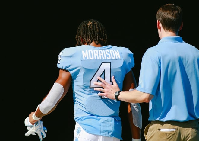 Morrison left in the first half of UNC's win over South Carolina.