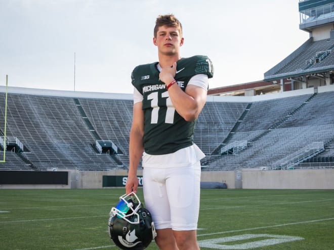 Class of 2025 three-star athlete/linebacker Bradley Gompers on Michigan State official visit (Photo courtesy of Bradley Gompers/MSU Football)