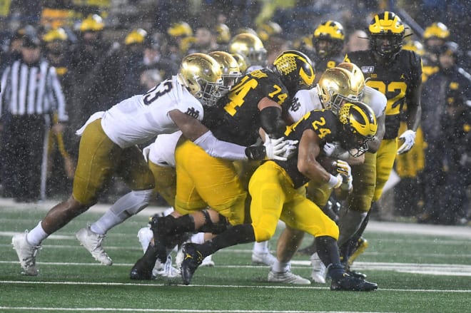 Michigan imposed a physicality in its 45-14 win that Notre Dame could not match.