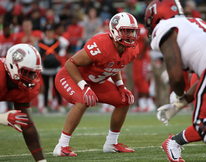 Fifth-year senior linebacker Alex Hart recorded 10 tackles in New Mexico’s season-opening 39-31 win over Sam Houston State Aug. 31.