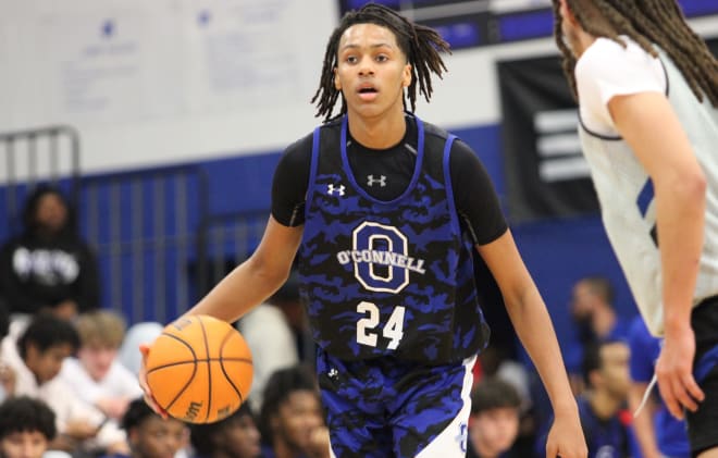 Quincy Wadley was hot early for Bishop O'Connell, scoring their first seven points in a scrimmage at VHSL powerhouse John Marshall in Richmond on November 20, 2023