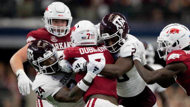 Arkansas RB Rashod Dubinion against Texas A&M on Sept. 30, 2023.