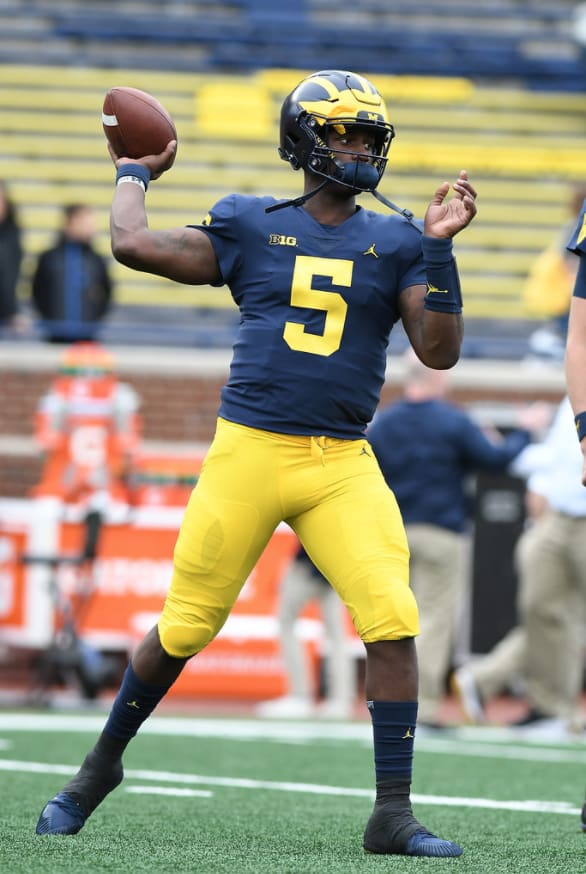 Discussing Michigan Wolverines football quarterback Joe Milton, the