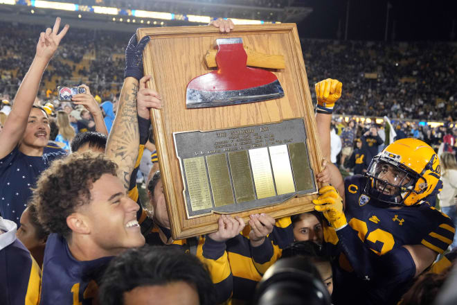 Cal celebrates a win over Stanford