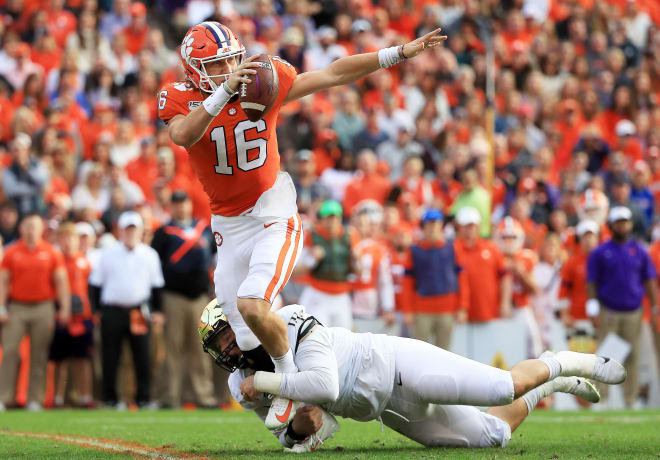 Wake Forest's defensive front got to Trevor Lawrence several times Saturday, but the Tigers' sophomore QB was still an impressive 21-for-27 passing for 272 yards and four touchdowns.