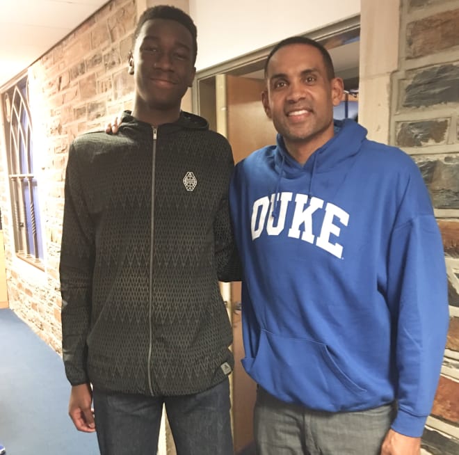 Mark Williams met Grant Hill during a recent visit to Duke for the Blue Devils win over Florida State.