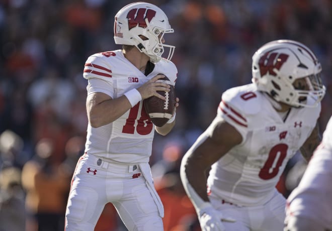 Wisconsin quarterback Braedyn Locke. 