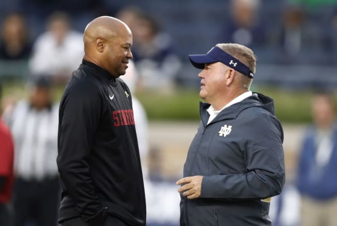 Shaw (left) and the Cardinal have won seven of the last 10 meetings against Brian Kelly and the Irish.
