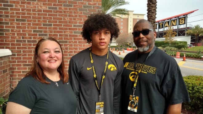 Dane Belton and his parents are enjoying having the Hawkeyes in Tampa.