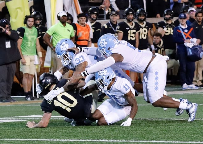 UNC Coach Mack Brown has seen more of this from his defense of late, but is asking for more.