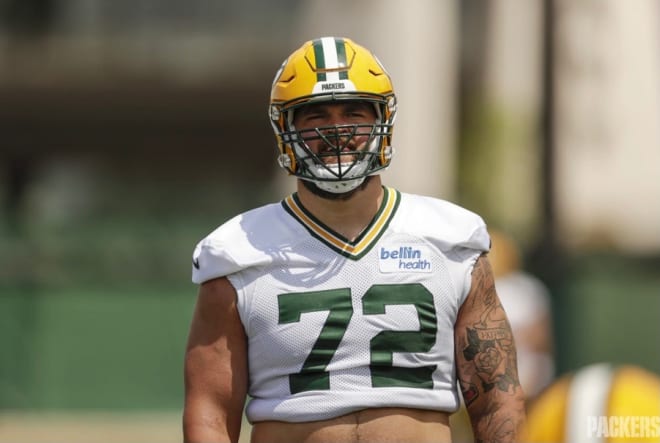 Stepaniak at practice in Green Bay (Credit: Green Bay Packers)