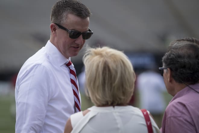 Alabama athletic director Greg Byrne met with the media on a Zoom call Thursday afternoon. Photo | Getty Images 