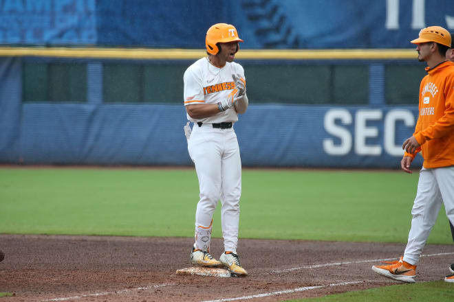 Christian Scott recorded Tennessee’s lone hit in SEC Tournament loss to Texas A&M.