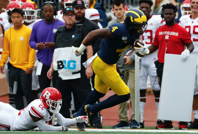 Michigan Wolverines football junior receiver Nico Collins' 20.6 yards per catch is the fourth best average in the Big Ten.