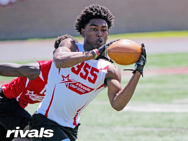 White hauls in a pass at the Rivals Camp