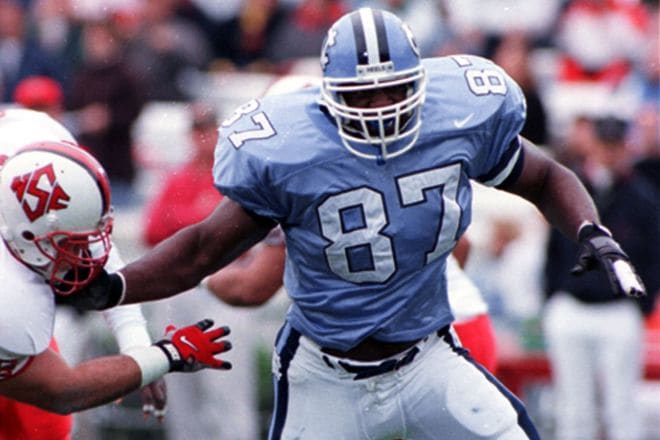 Greg Ellis not only is UNC's all-time leader in sacks, but he's one of its best overall defensive linemen ever.