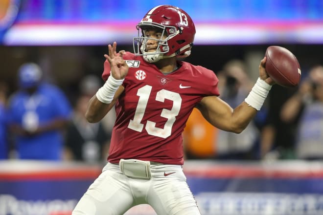Tua Tagovailoa finished 26 of 31 for 336-yards with 4 TDs, rating of 217.5