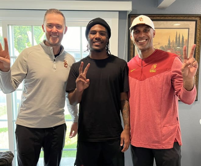 USC coach Lincoln Riley and defensive coordinator D'Anton Lynn visited four-star DB commit Marcelles Williams over the weekend.