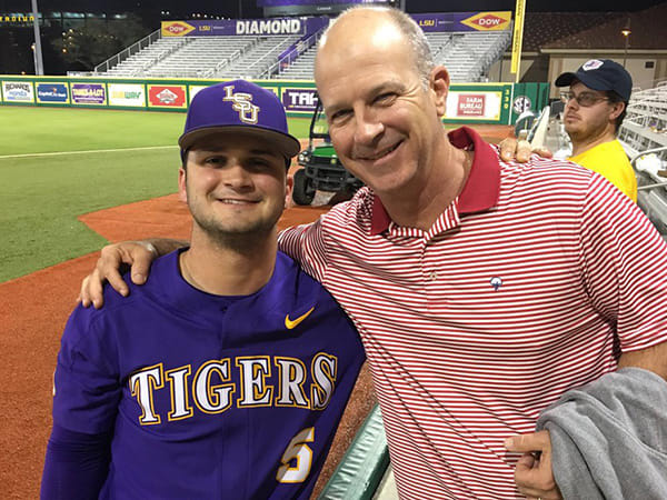 Drew Bianco (left) and Mike Bianco Saturday in Baton Rouge