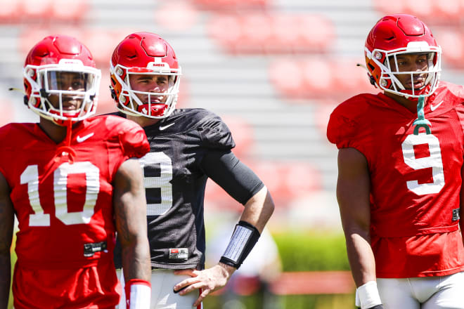 Kirby Smart mentoned Kearis Jackson (10) and Justin Robinson (9) Saturday.