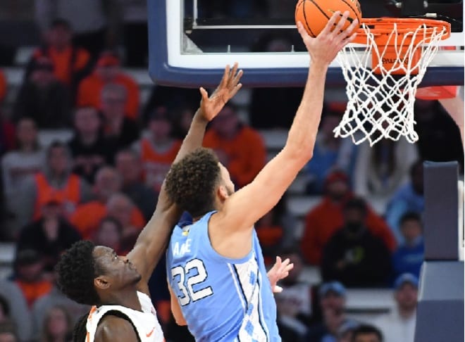 UNC forward Pete Nance scored 21 points, had three assists, and four steals Tuesday at Syracuse.