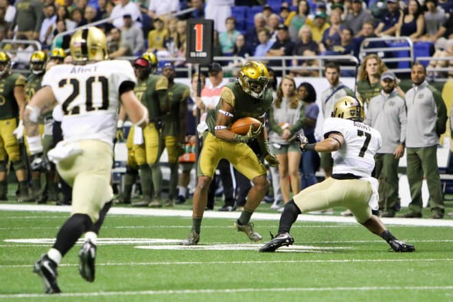 Kevin Stephenson five touchdown catches were the second more ever by an Irish freshman.