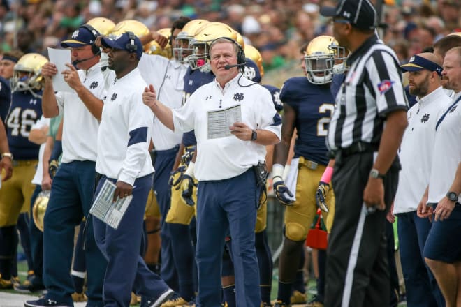 Brian Kelly called a crucial timeout just in time to change coverage in the crucial  final series.