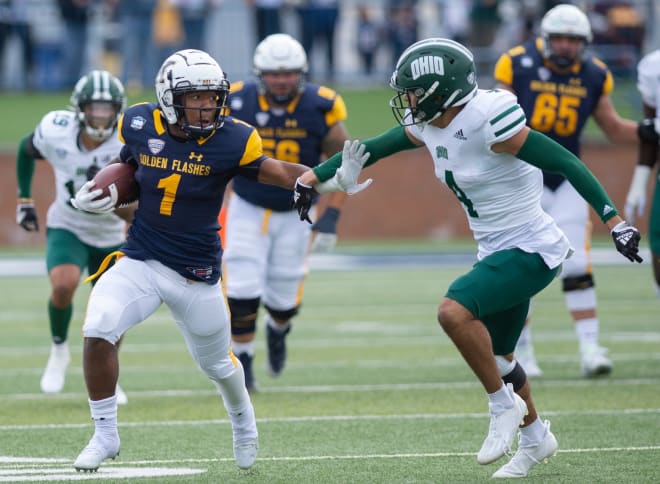 Marquez Cooper eludes a defender while at Kent State in 2022