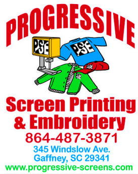 PalmettoPreps.com's coverage of the Gaffney Indians is exclusively sponsored by Progressive Screen Printing & Embroidery, taing pride in offering top quality products with great local service and competitive prices. Vinyl graphics, embroidery, screenprinting and more! Give them a call or visit their website today!