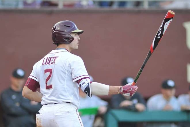 Florida State sophomore outfielder Jackson Lueck was 3 for 4 with 3 RBI in his team's 12-3 win over Virginia Commonwealth on Saturday.