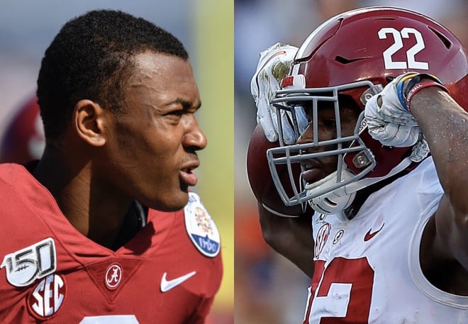 Alabama Crimson Tide receiver Devonta Smith, left, and running back Najee Harris, right. Photos | Getty Images 