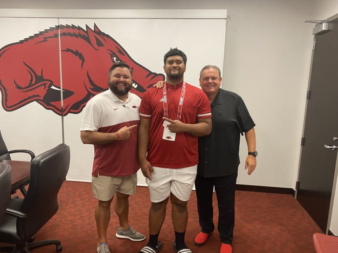 Joey Su'a, who just moved to Bentonville from California, has received an offer from Arkansas.