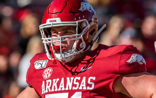 Ryan Winkel was Arkansas' backup right tackle in 2019.