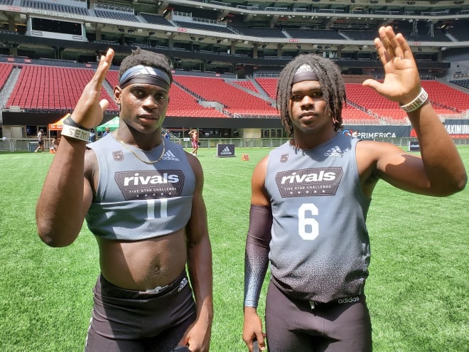 Florida State linebacker commits Stephen Dix (left) and Jayion McCluster had strong performances at the Five-Star Challenge.