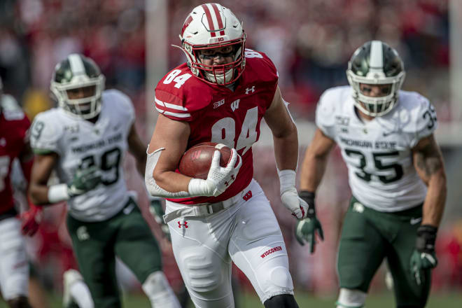 Jake Ferguson turned down a shot at the NFL and is back at Wisconsin as one of the nation's top tight ends.