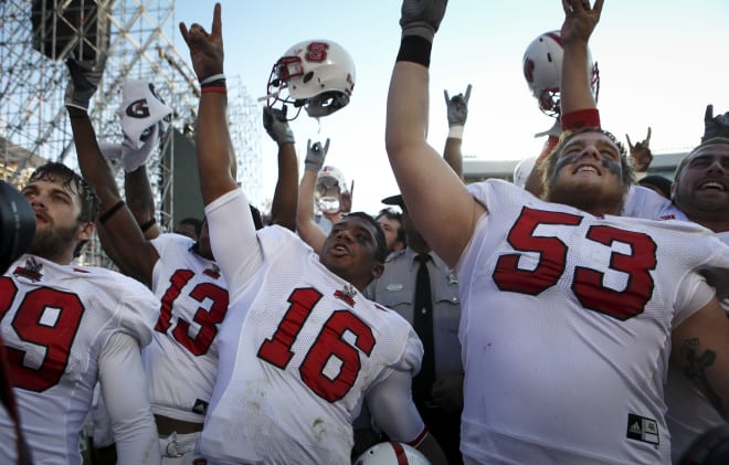 Former NC State Wolfpack football quarterback Russell Wilson