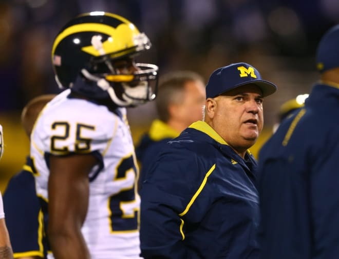 Borges (right) was Brady Hoke’s offensive coordinator at Michigan from 2011-13.