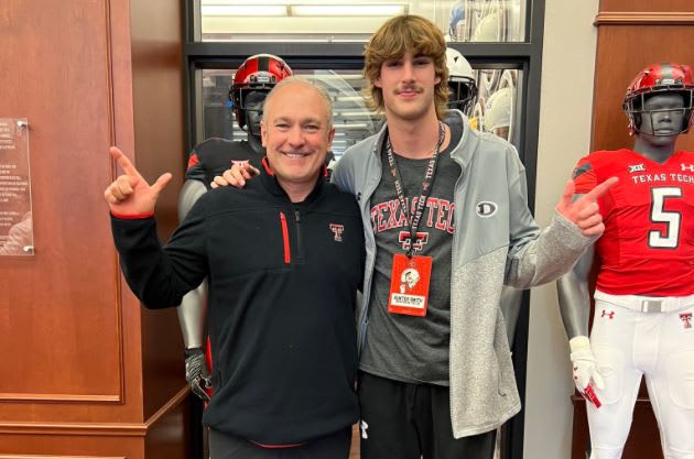 Decatur WR Hunter Smith with Texas Tech head coach Joey McGuire