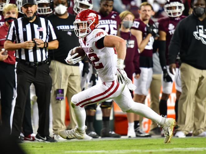 Razorback tight end Hudson Henry versus Texas A&M.