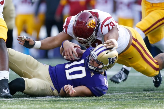 USC defensive tackle Jay Tufele is consistently one of the Trojans' highest-graded defensive players each week.