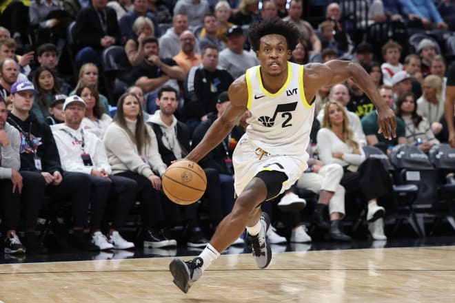 Utah Jazz guard Collin Sexton (2) drives to the basket against the Portland Trail Blazers during the second half at Delta Center. | Photo: Rob Gray-USA TODAY Sports