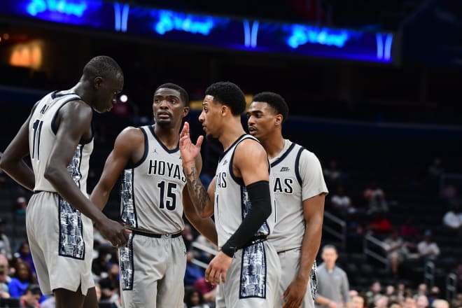 (l. to r.) Akok Akok, Bryson Muzone, Amir Spears and Brandon Murray tried to figure UConn out and couldn't. 