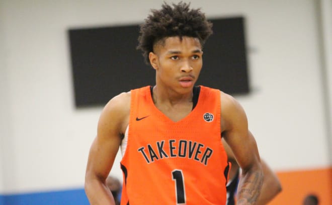 Michigan Wolverines basketball commit Dug McDaniel plays for Team Takeover on the Nike EYBL AAU circuit.