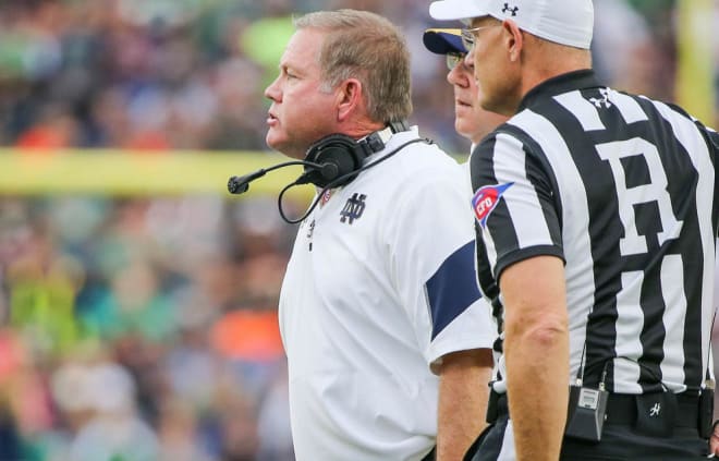 Head coach Brian Kelly wants his players to trust their talent, technique and teammates, which will in turn help them be more decisive on the field.