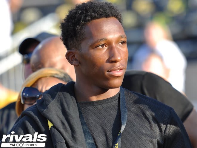 Four-star running back Jirehl Brock was back in Iowa City for the Hawkeyes' spring game Friday.